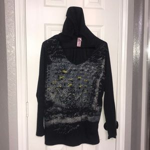 VGUC 1x Plus Size stretch hoodie long sleeve top